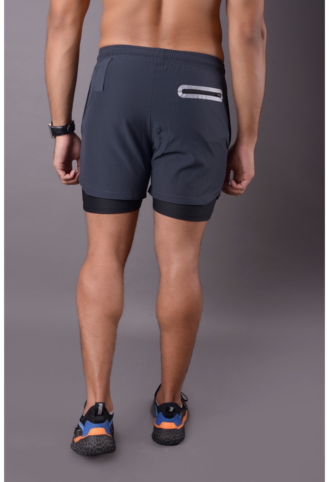 Limitless 2-IN-1 Shorts – Charcoal & Black – Fitlethics